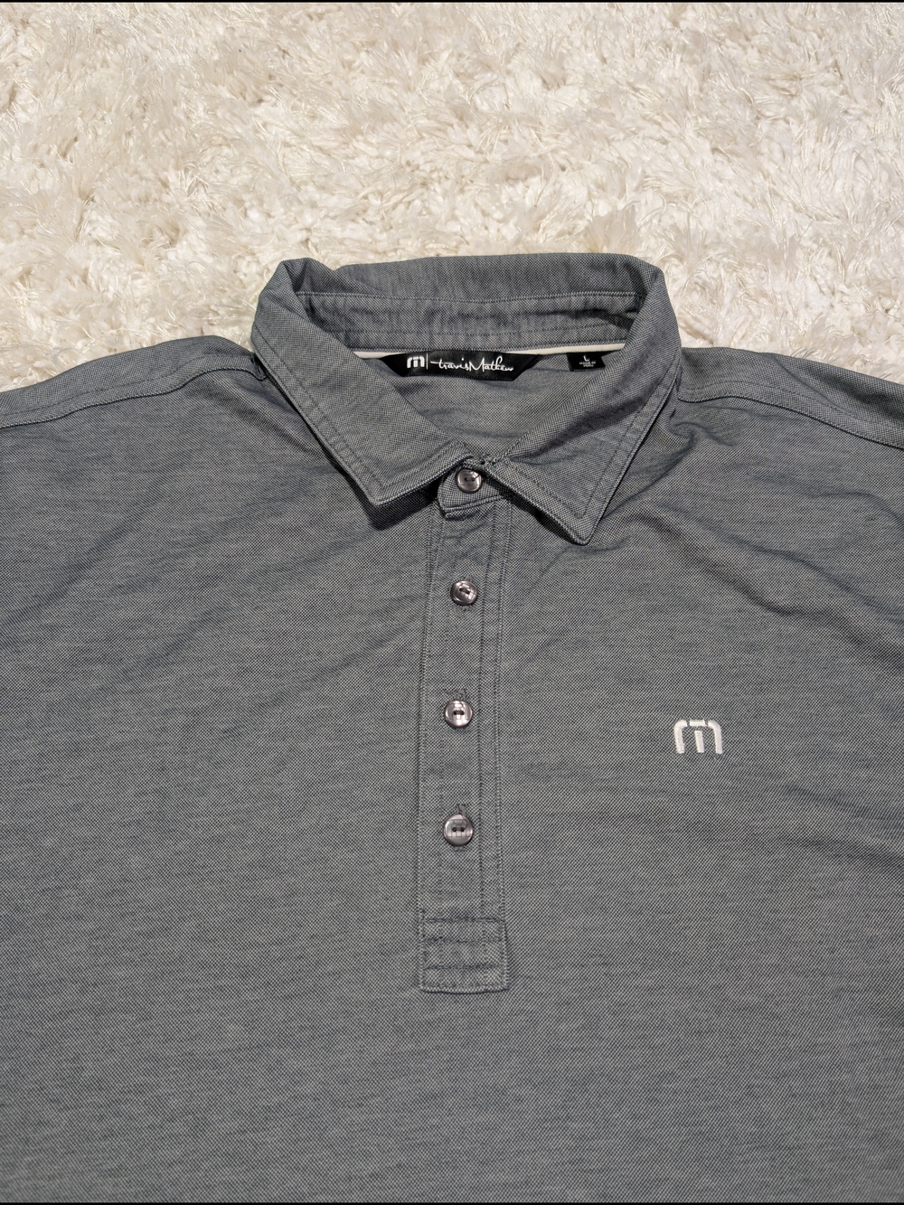 Travis Mathew Slate Gray Short Sleeve Polo